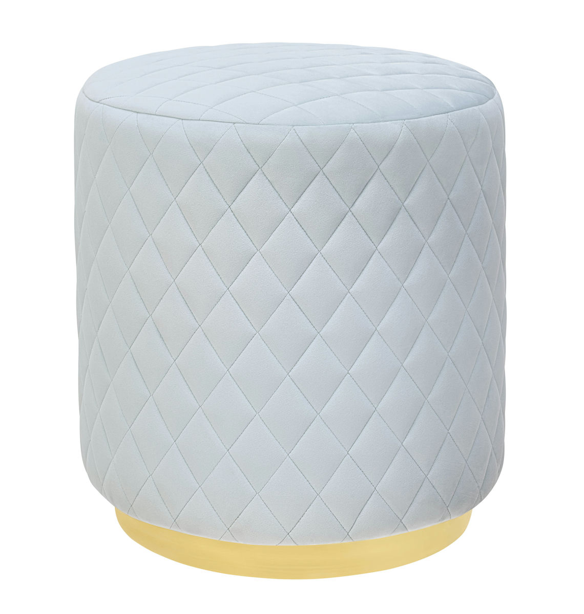 TOV Furniture Abir Light Blue Velvet Ottoman