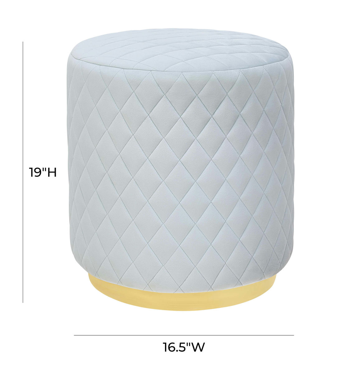 TOV Furniture Abir Light Blue Velvet Ottoman