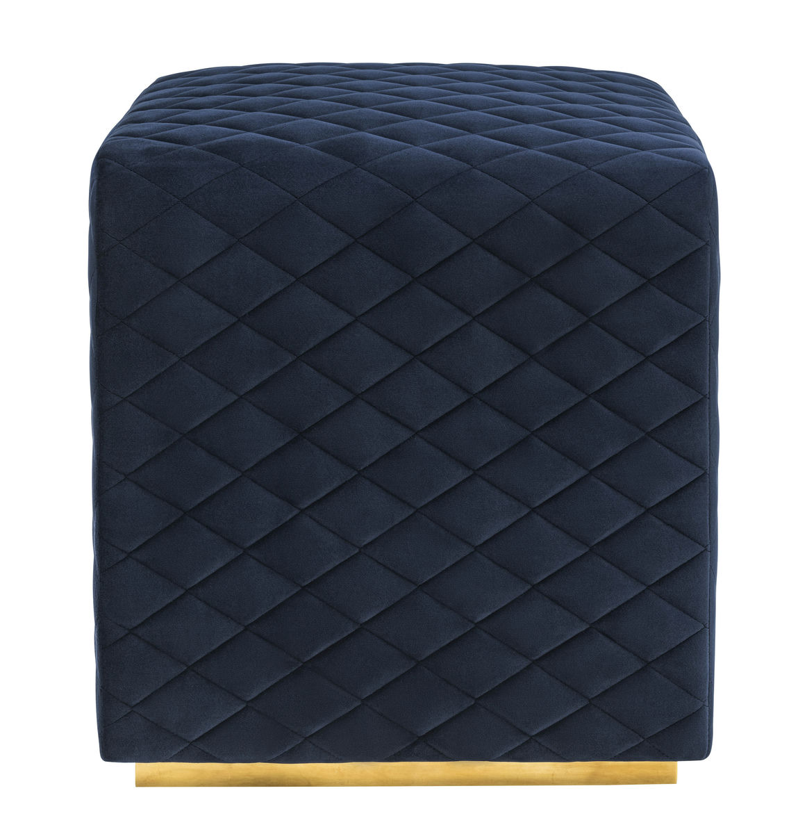 TOV Furniture Kent Navy Velvet Ottoman