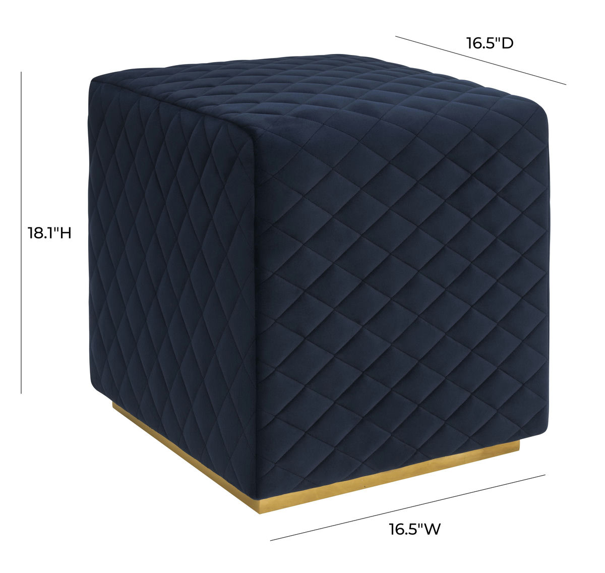 TOV Furniture Kent Navy Velvet Ottoman