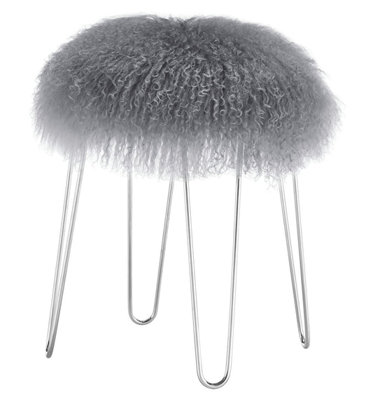 TOV Furniture Zelda Grey Sheepskin Bench