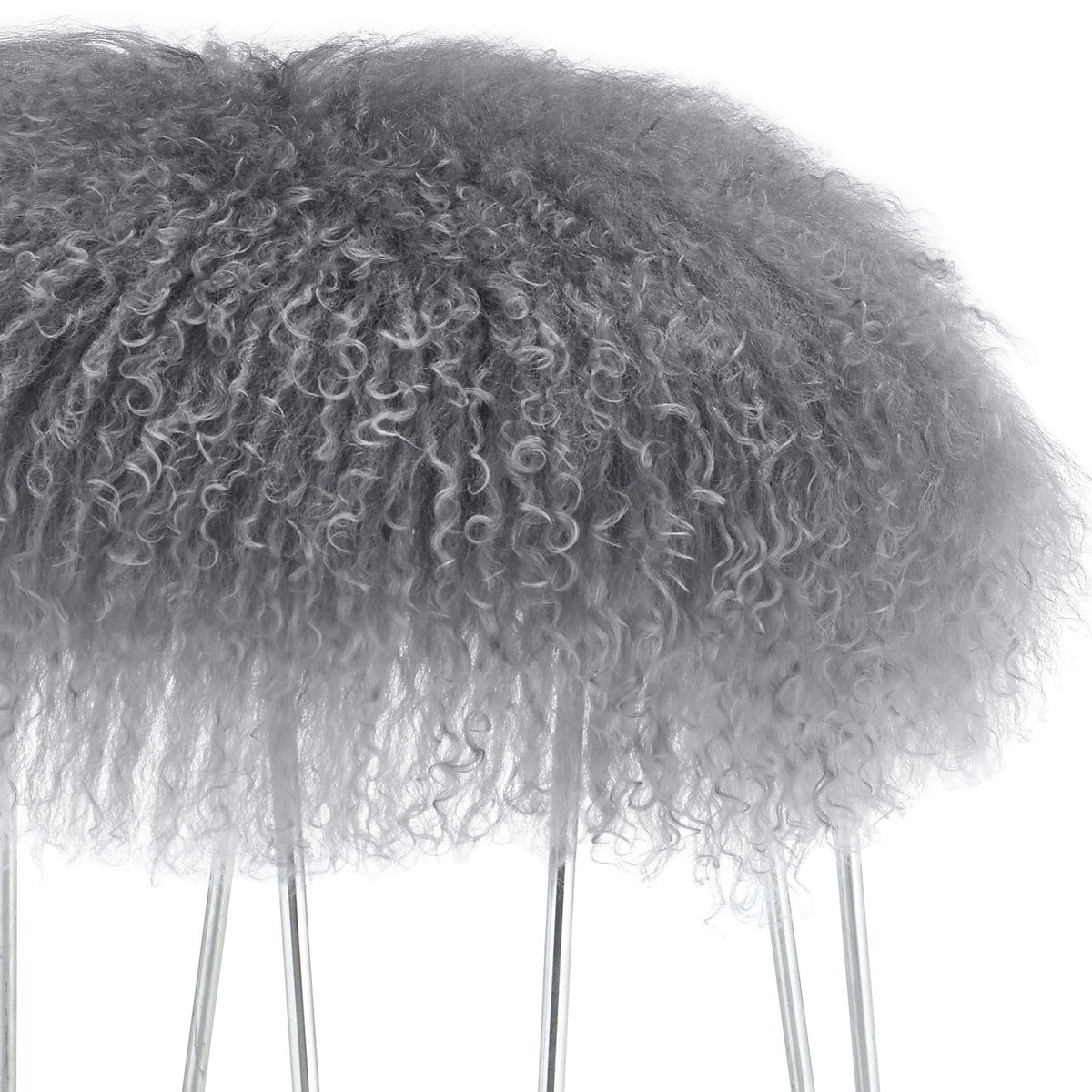 TOV Furniture Zelda Grey Sheepskin Bench