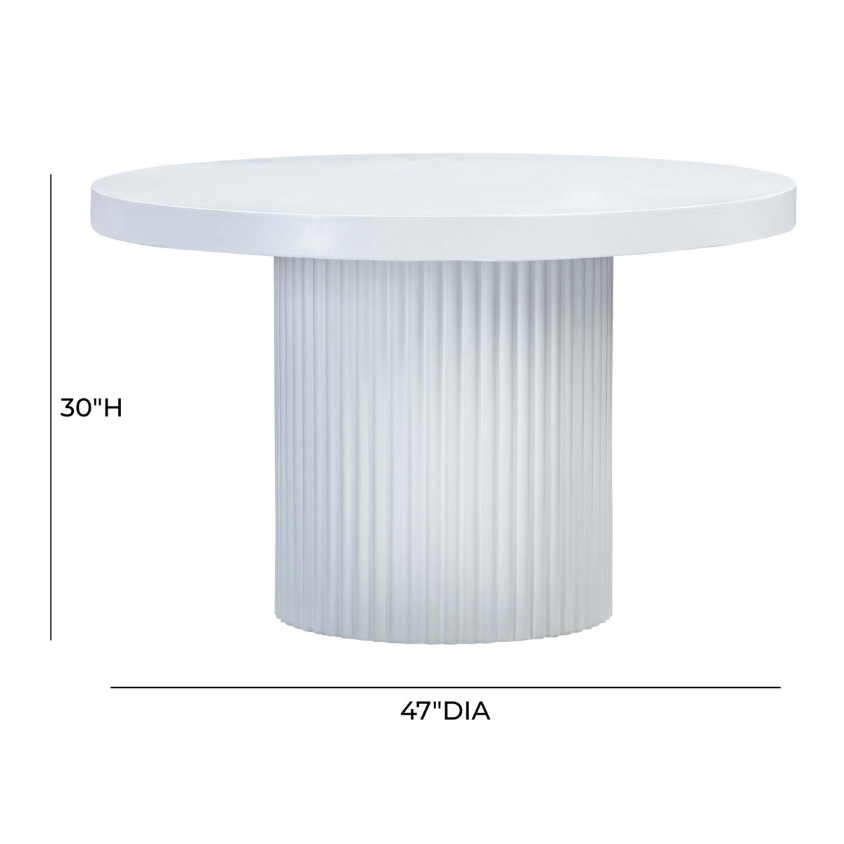 TOV Furniture Wave Concrete Round Dining Table