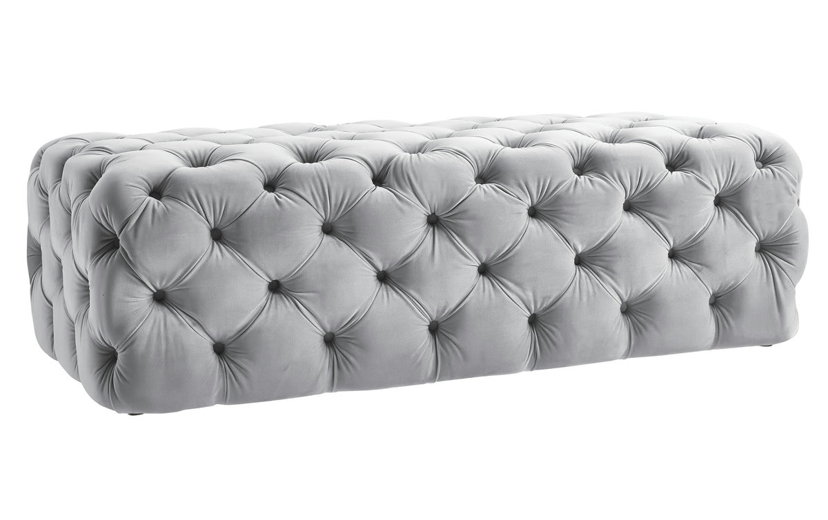 TOV Furniture Kaylee Grey Velvet Ottoman
