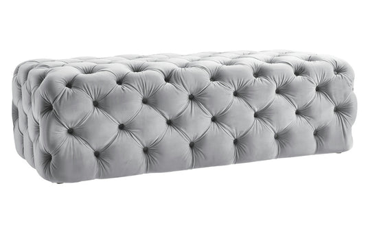 TOV Furniture Kaylee Grey Velvet Ottoman