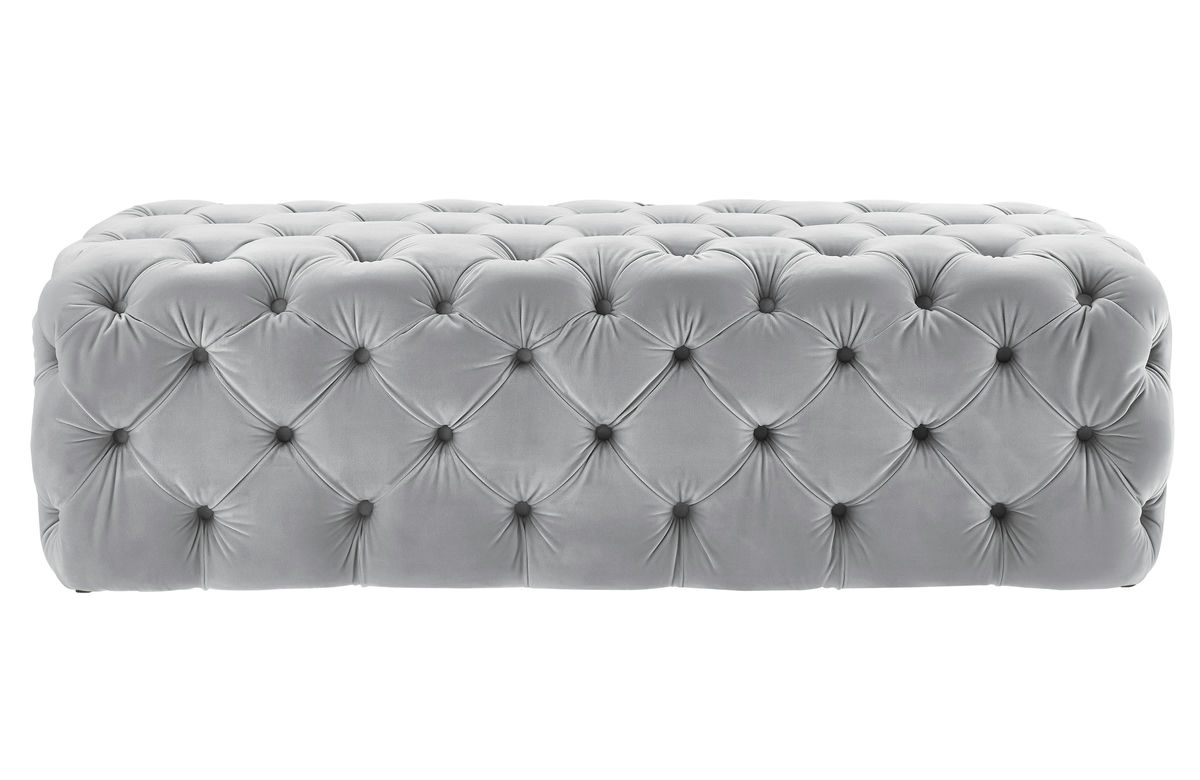 TOV Furniture Kaylee Grey Velvet Ottoman