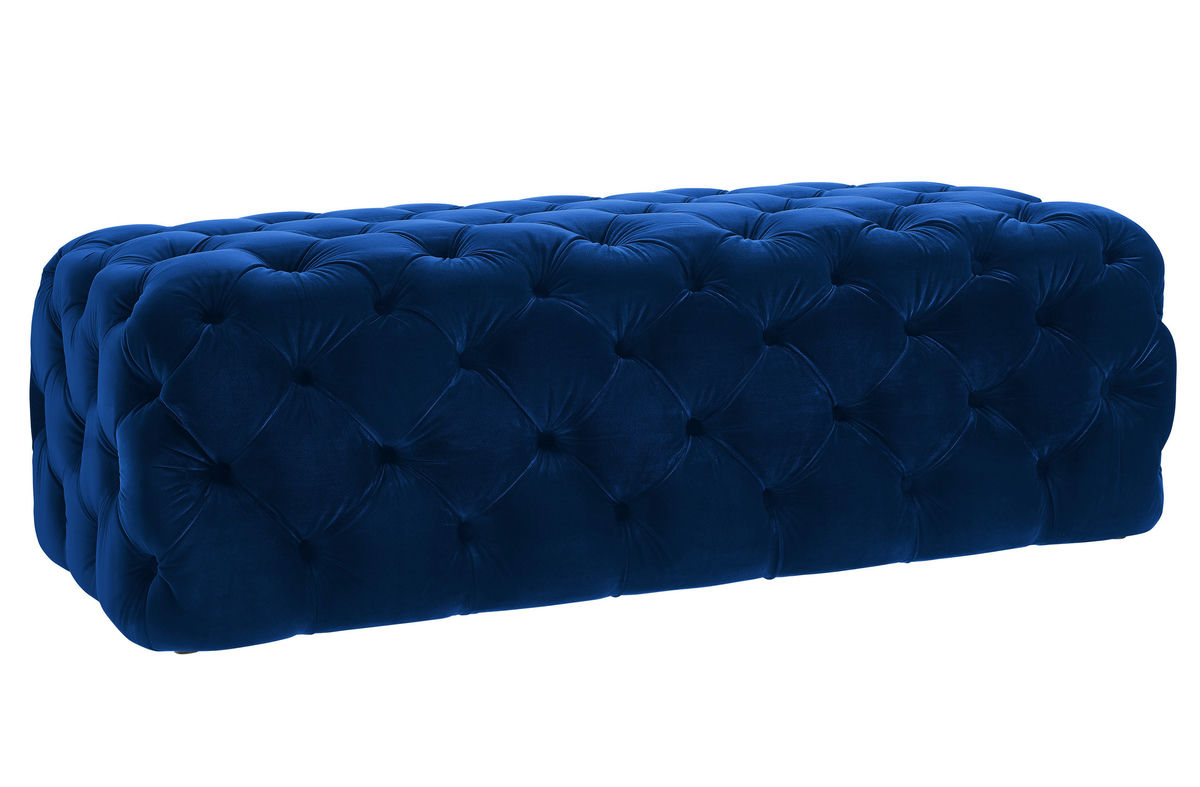 TOV Furniture Kaylee Navy Velvet Ottoman