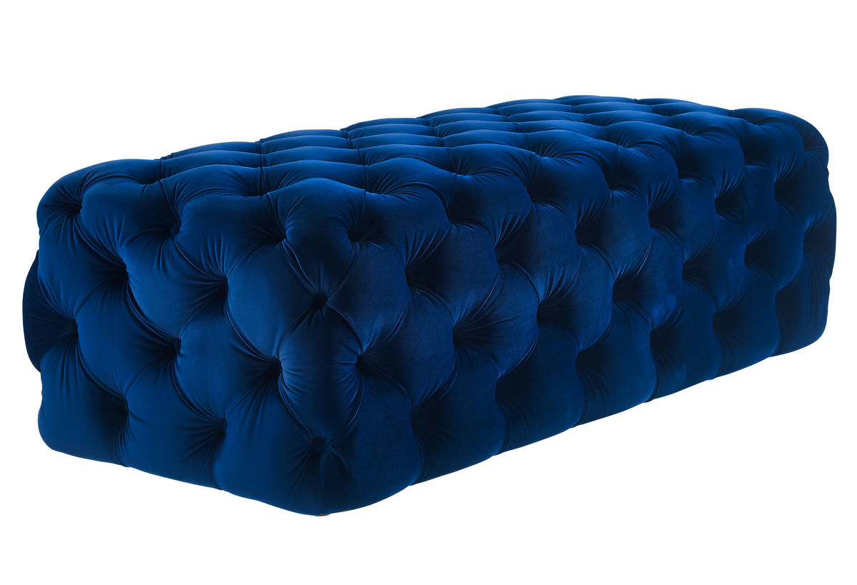 TOV Furniture Kaylee Navy Velvet Ottoman