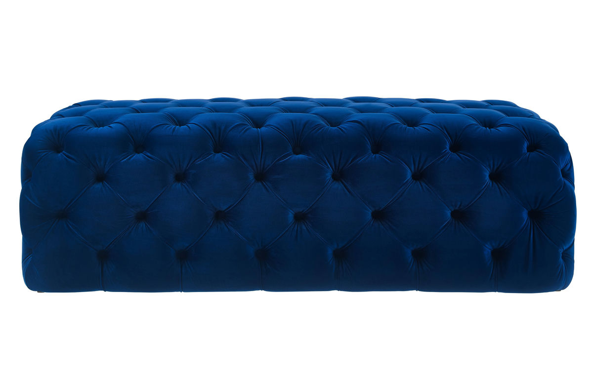 TOV Furniture Kaylee Navy Velvet Ottoman