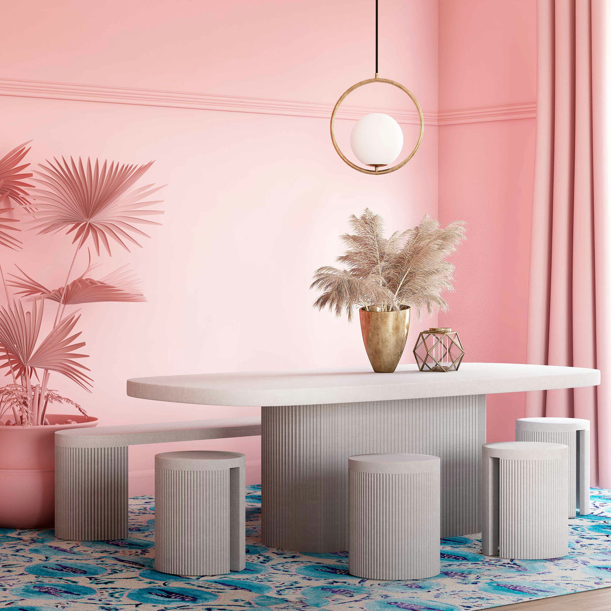 TOV Furniture Wave Concrete Bench