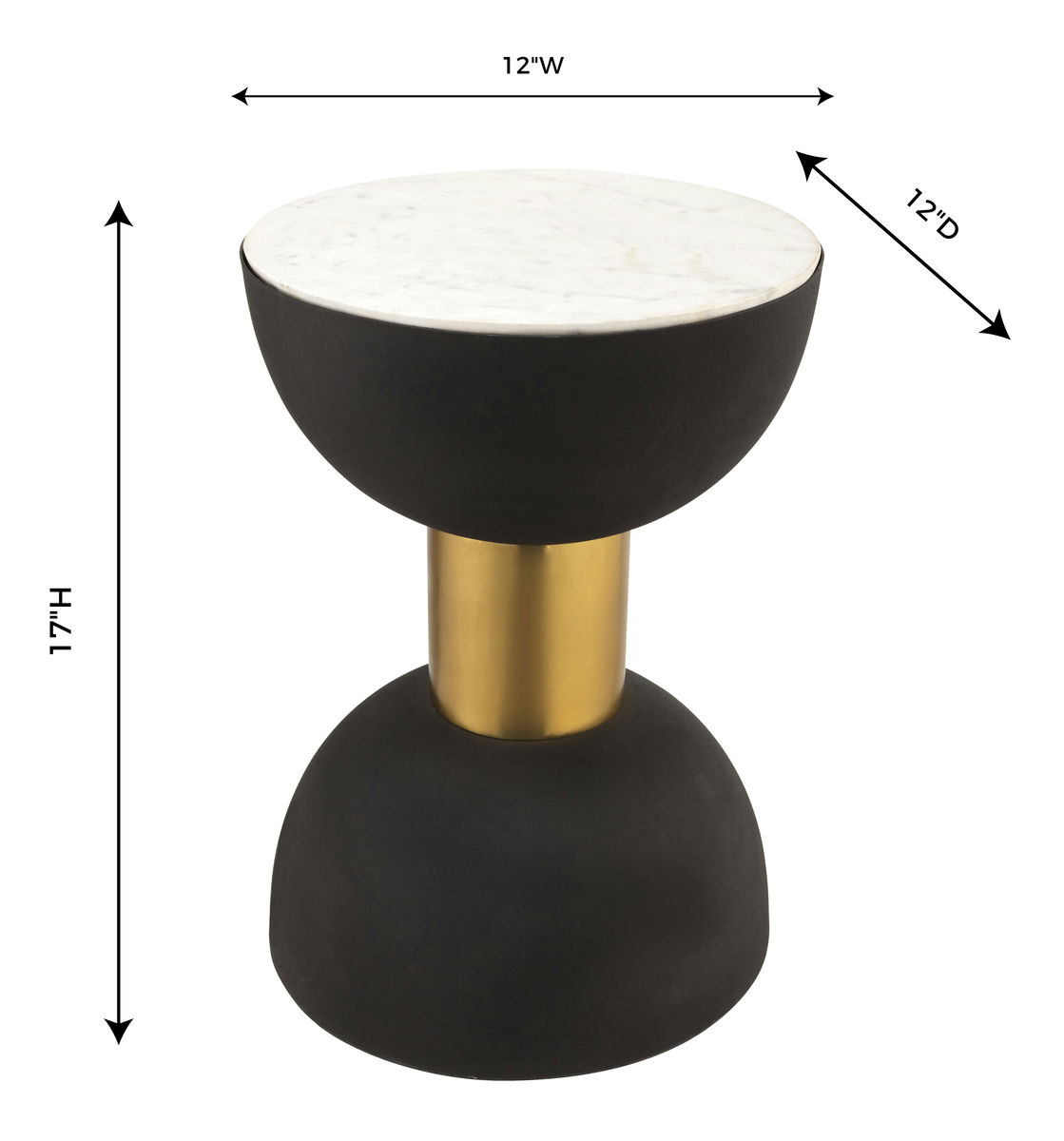 TOV Furniture Taper Marble Side Table