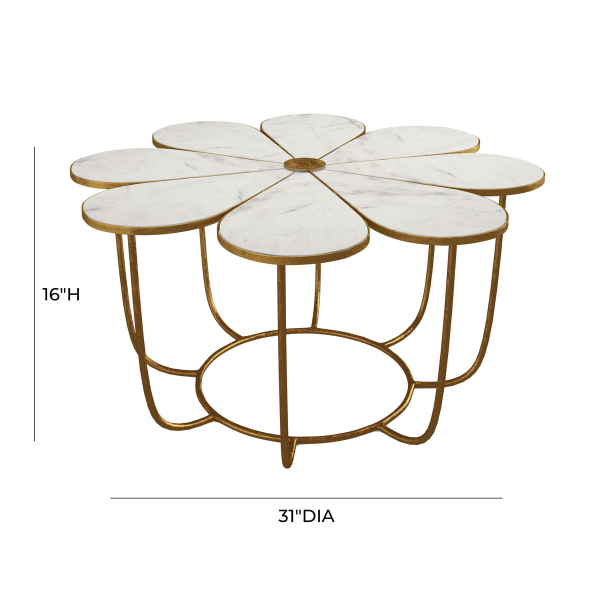 TOV Furniture Flower Marble Coffee Table