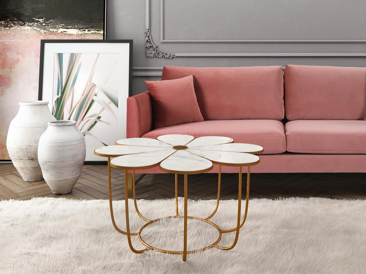 TOV Furniture Flower Marble Coffee Table