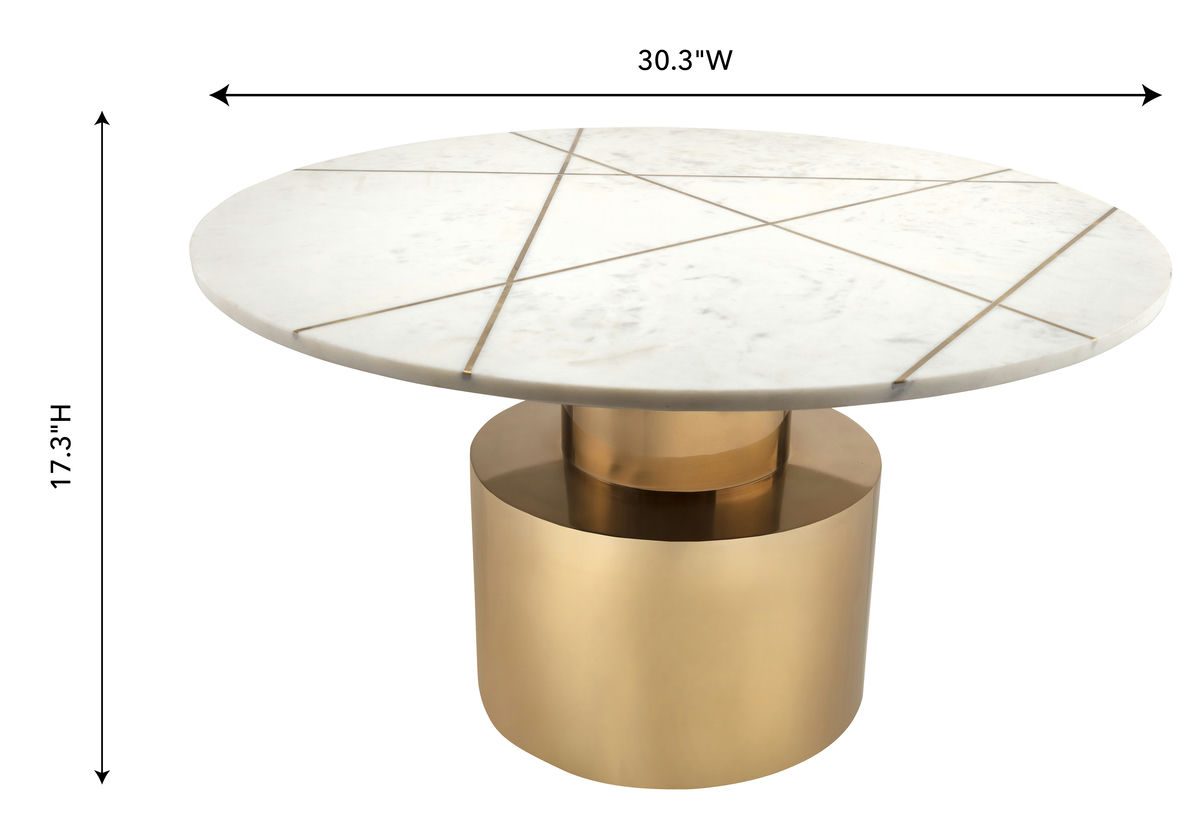 TOV Furniture Terzo White Marble Coffee Table