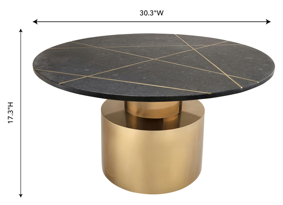 TOV Furniture Terzo Black Marble Coffee Table