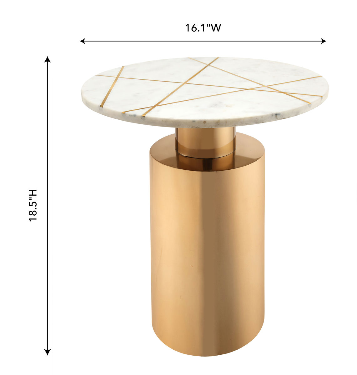 TOV Furniture Terzo White Marble Side Table