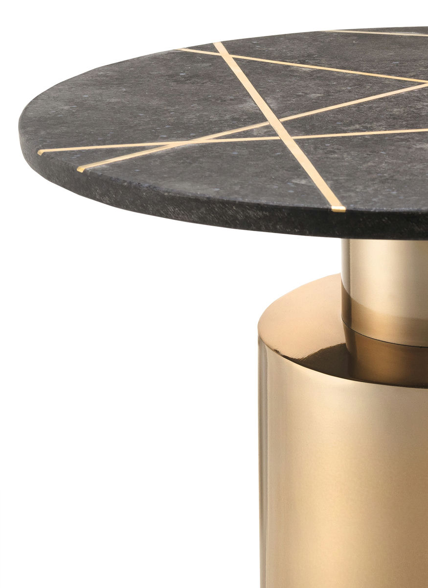 TOV Furniture Terzo Black Marble Side Table