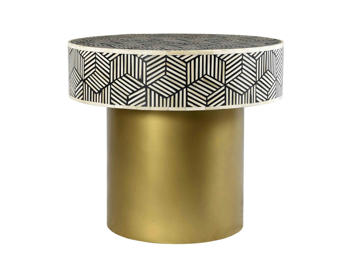 TOV Furniture Bone Inlay Round Side Table