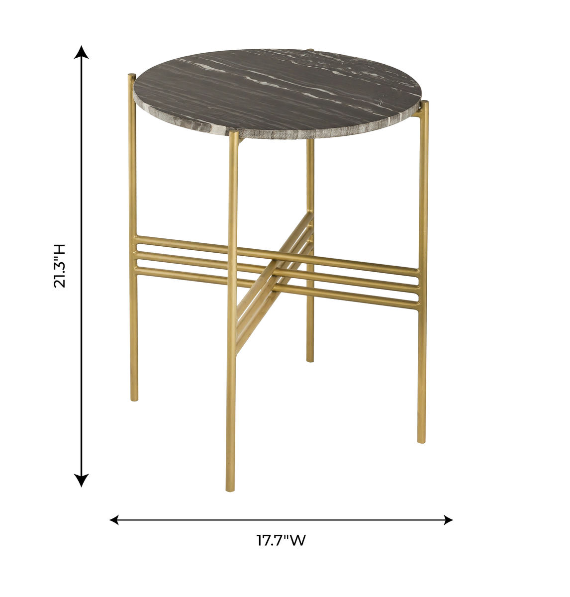 TOV Furniture Cress Black Marble Side Table