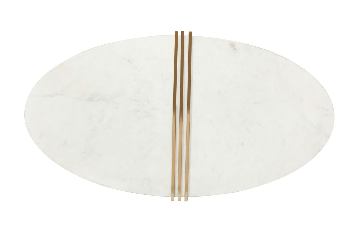 TOV Furniture Caleb Oval White Marble Coffee Table