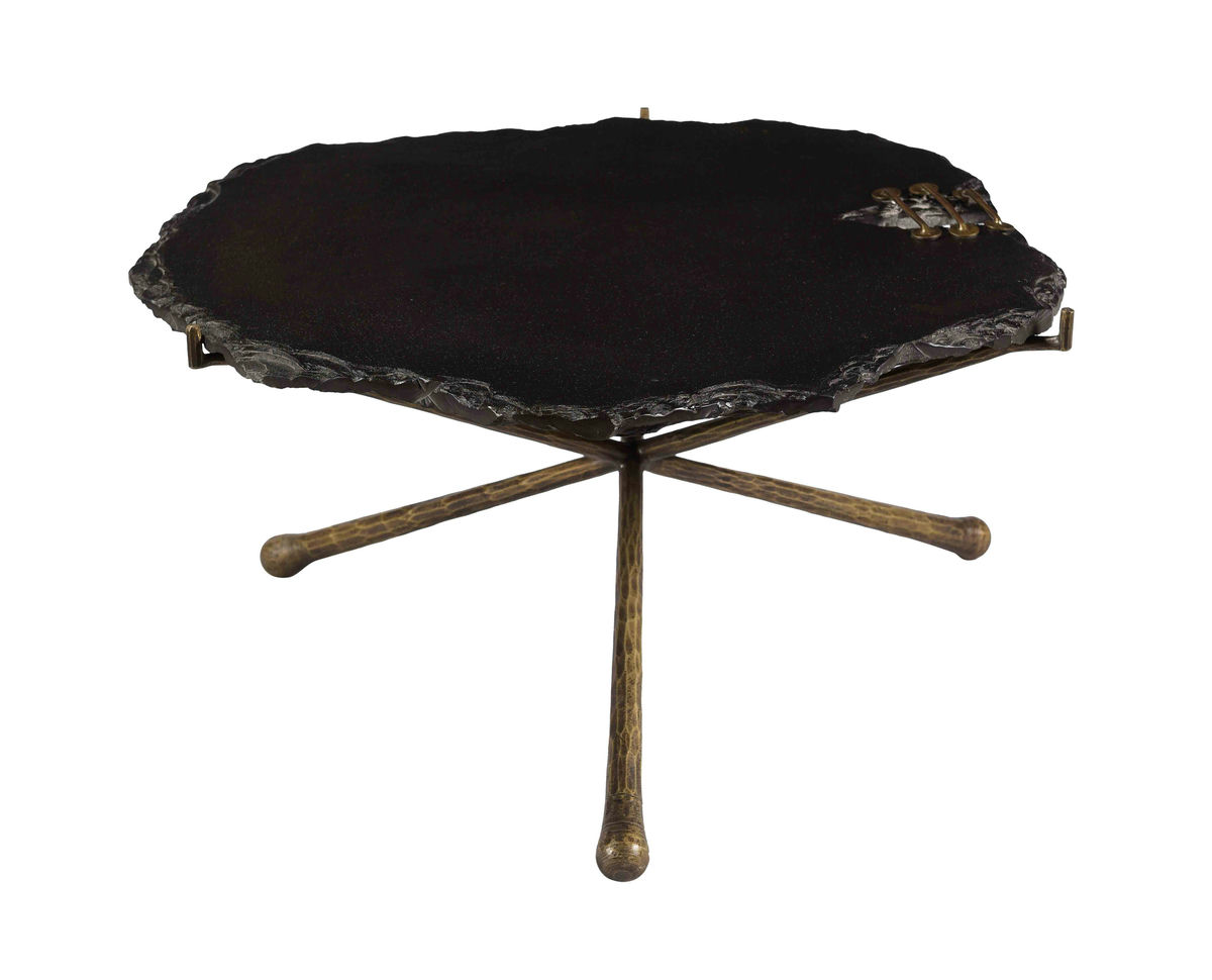 TOV Furniture Serra Black Stone Coffee Table