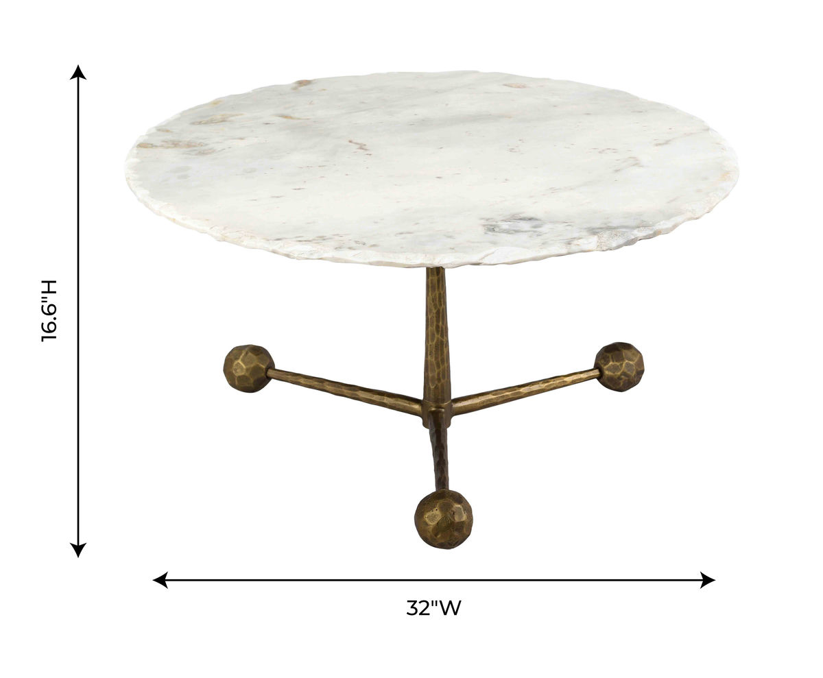 TOV Furniture Orbital White Marble Coffee Table