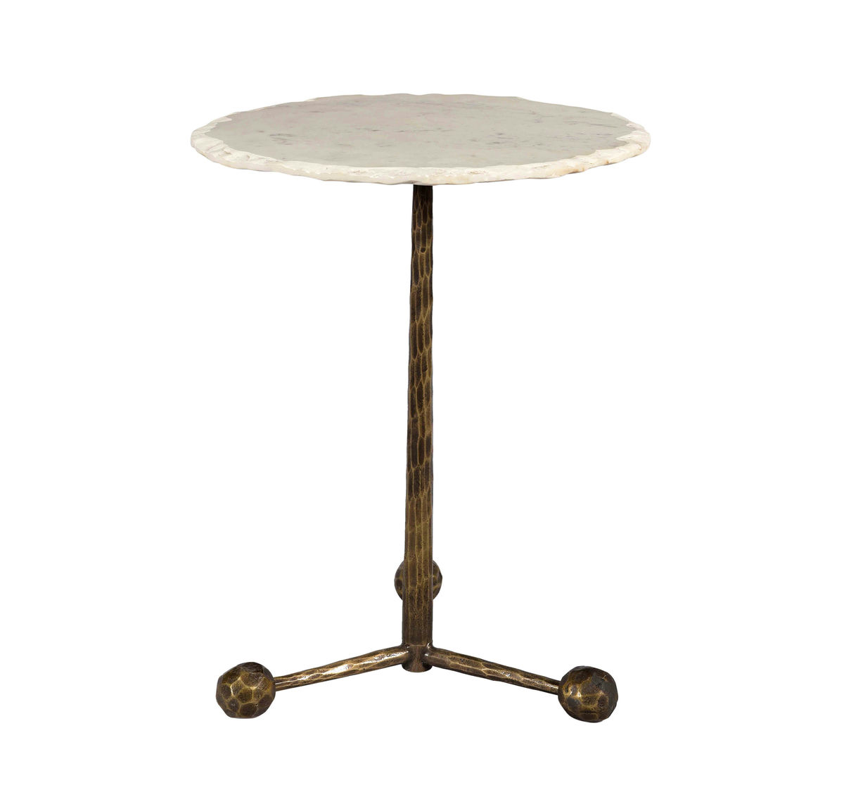 TOV Furniture Orbital White Marble Side Table