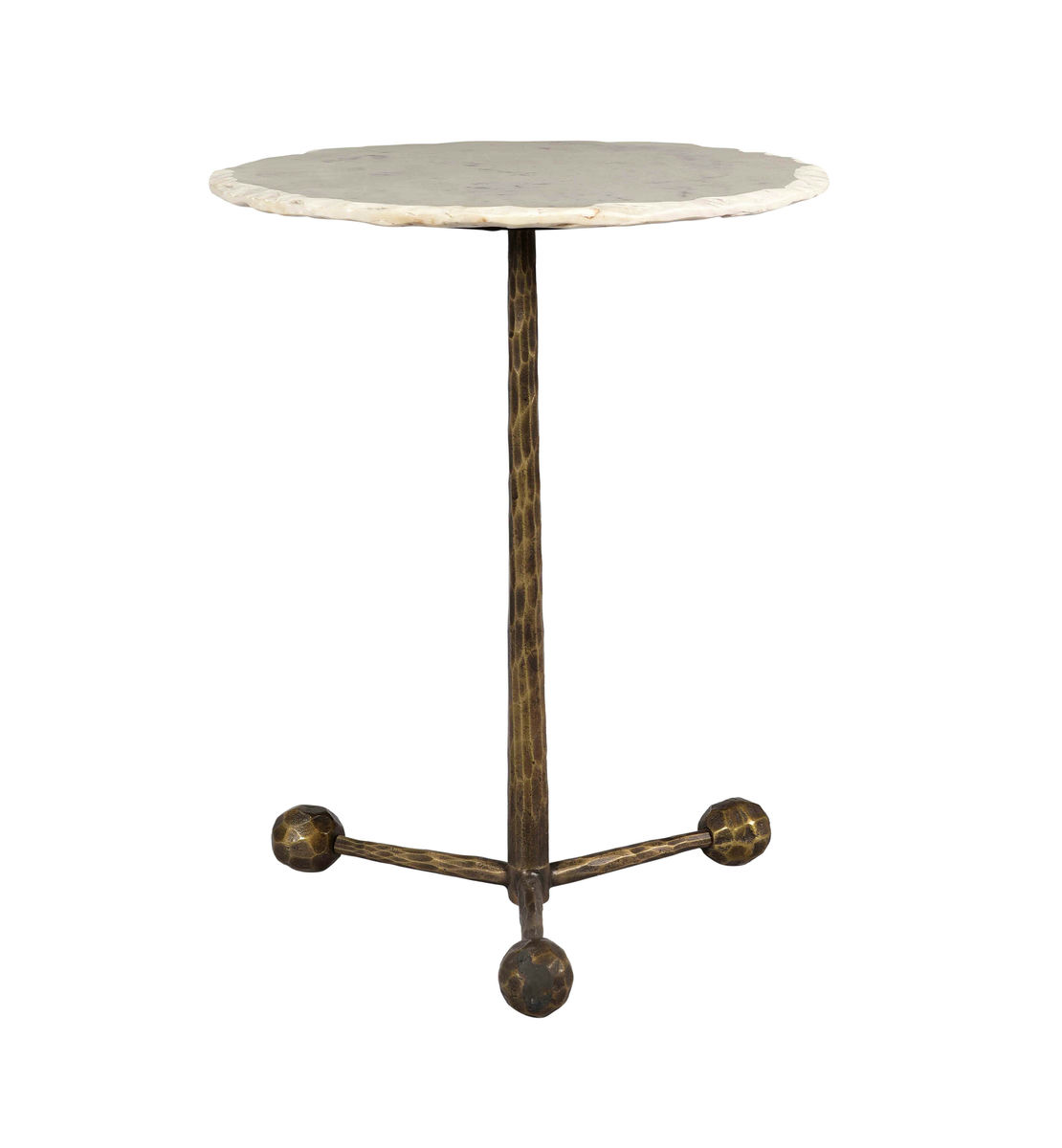 TOV Furniture Orbital White Marble Side Table