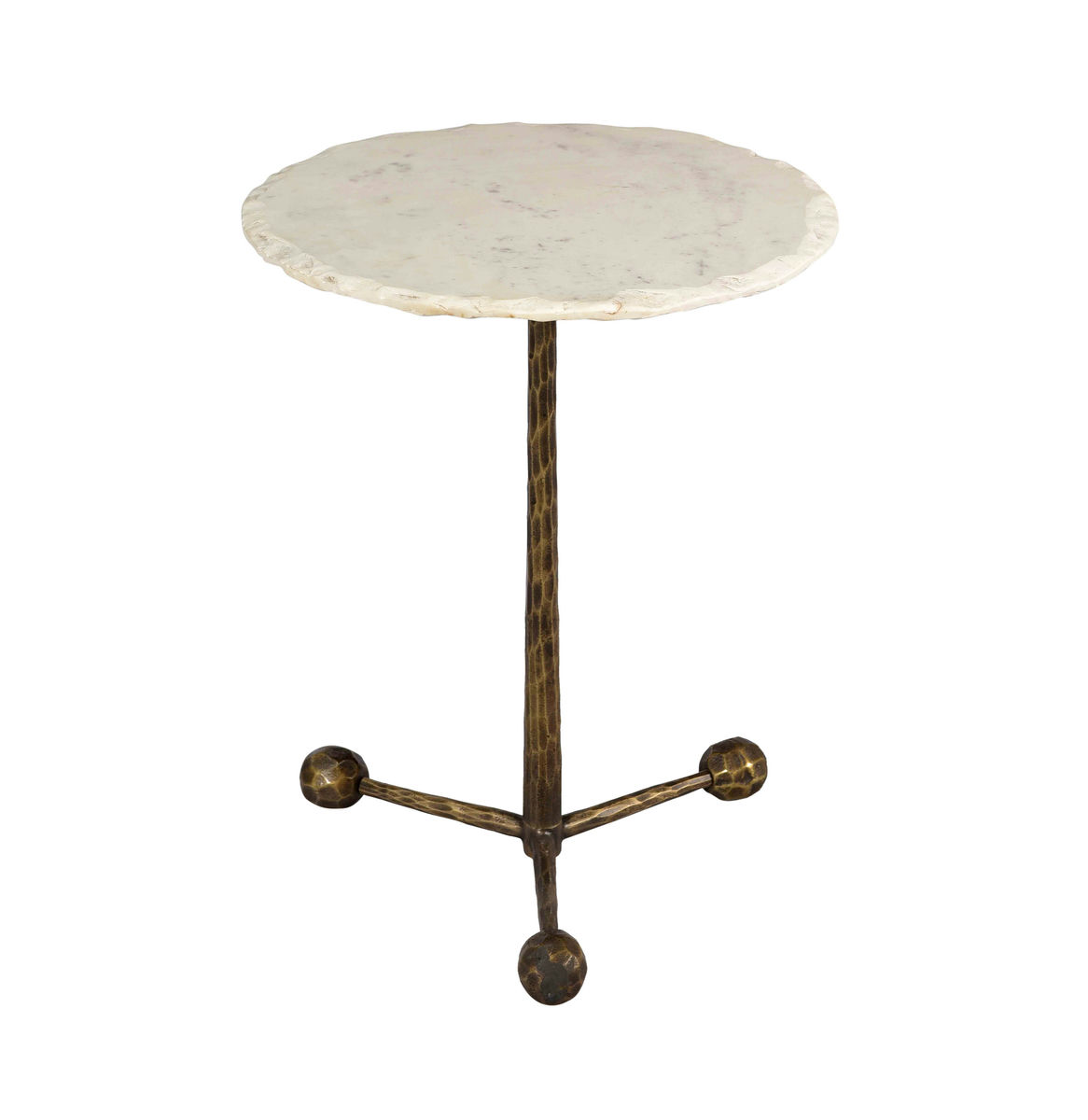 TOV Furniture Orbital White Marble Side Table