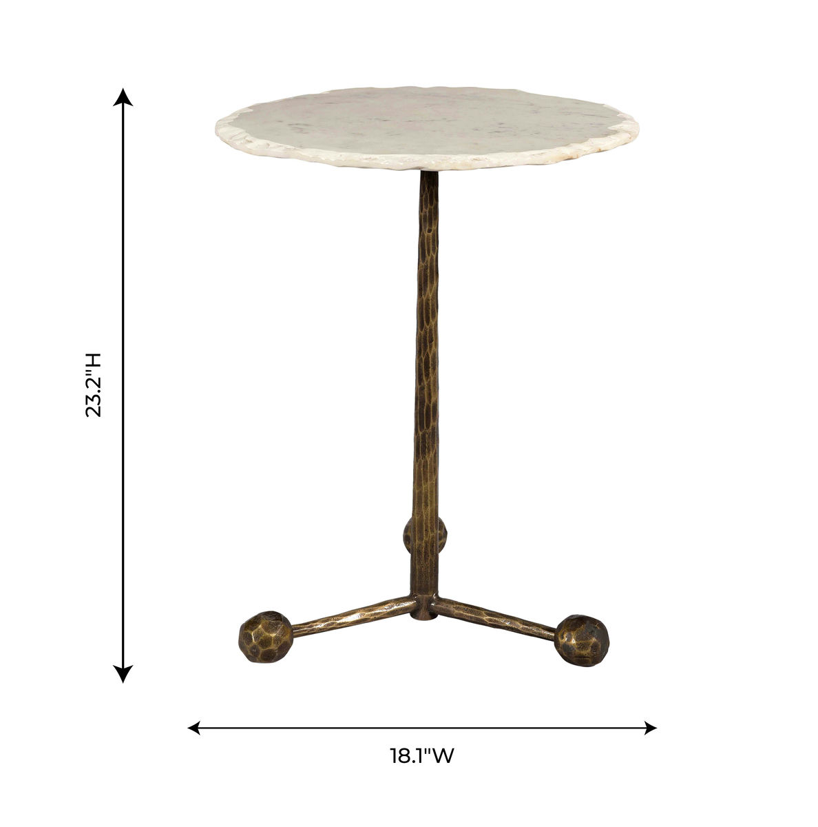 TOV Furniture Orbital White Marble Side Table