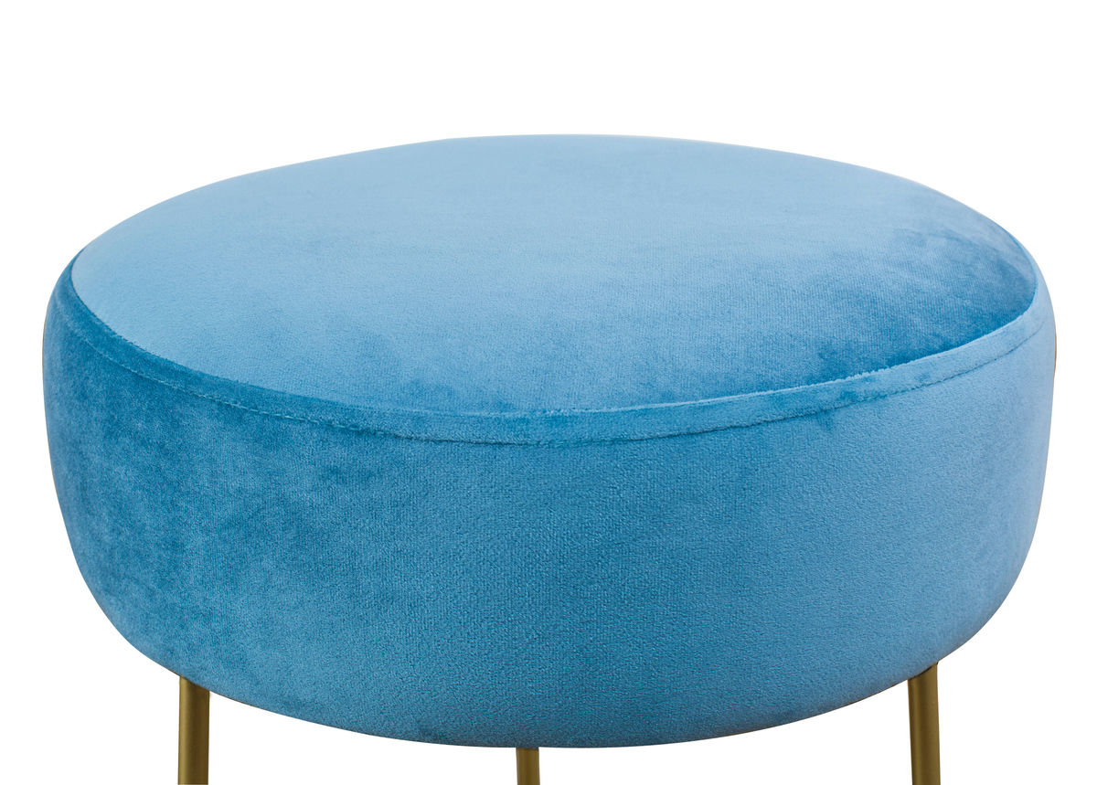 TOV Furniture Nina Blue Velvet Stool