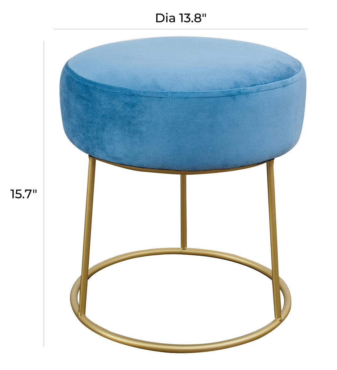 TOV Furniture Nina Blue Velvet Stool