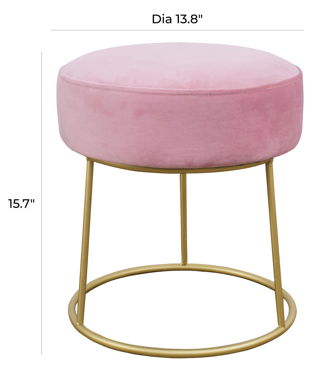 TOV Furniture Nina Blush Velvet Stool