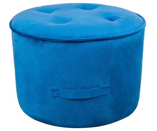 TOV Furniture Luna Navy Velvet Ottoman