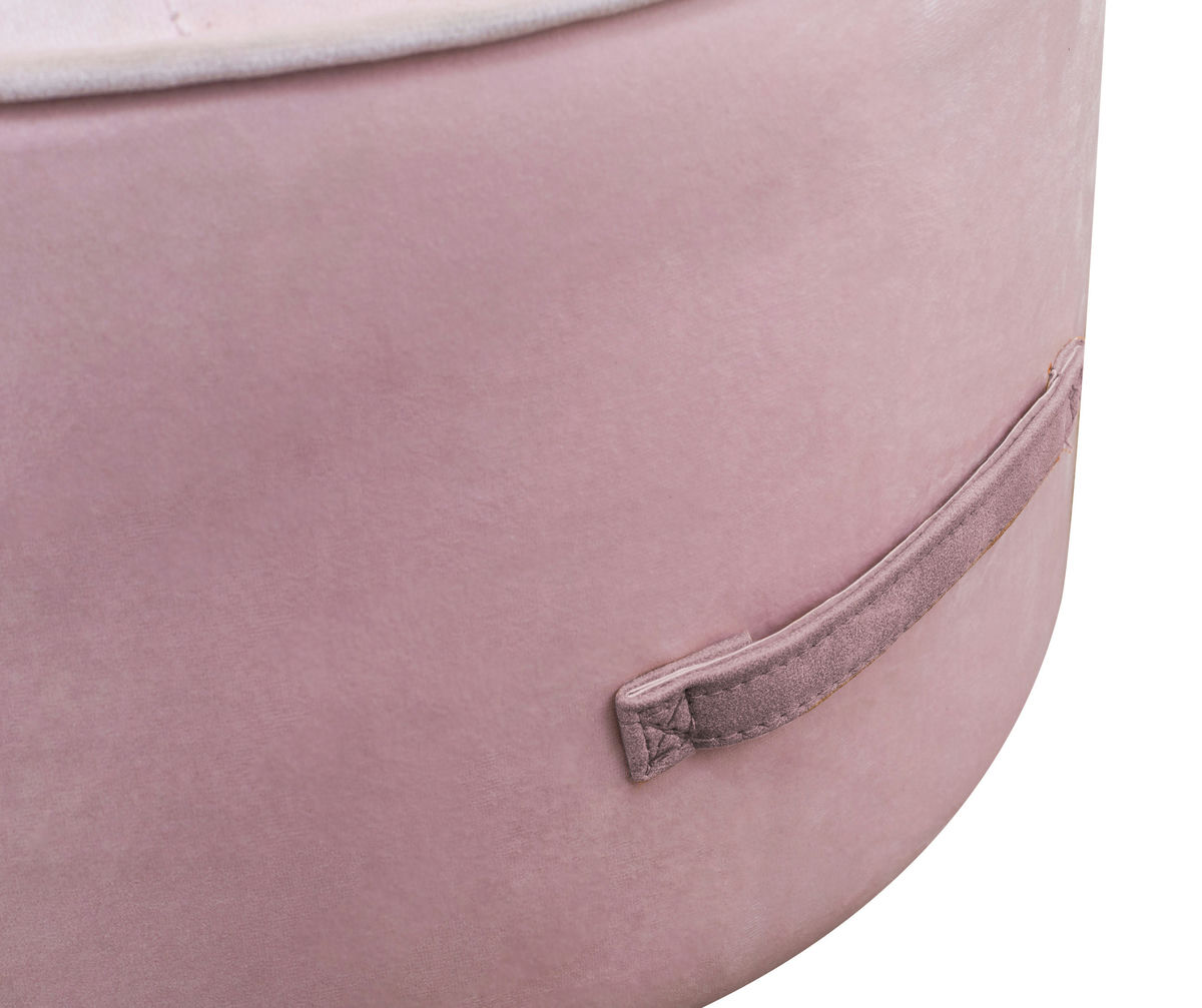 TOV Furniture Luna Blush Velvet Ottoman