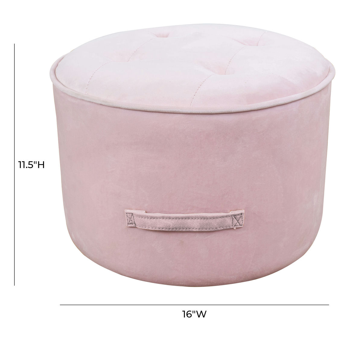 TOV Furniture Luna Blush Velvet Ottoman