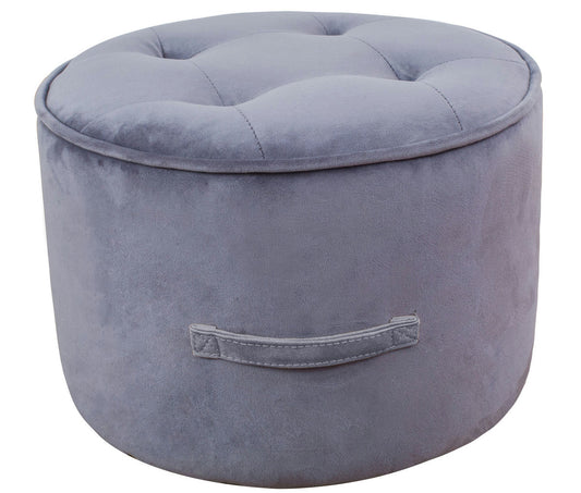 TOV Furniture Luna Grey Velvet Ottoman