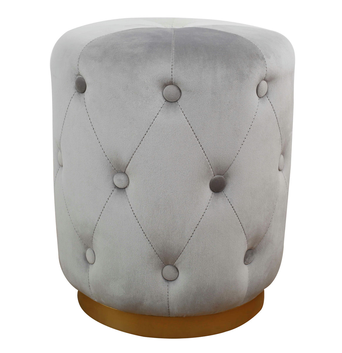 TOV Furniture Skylar Grey Velvet Ottoman