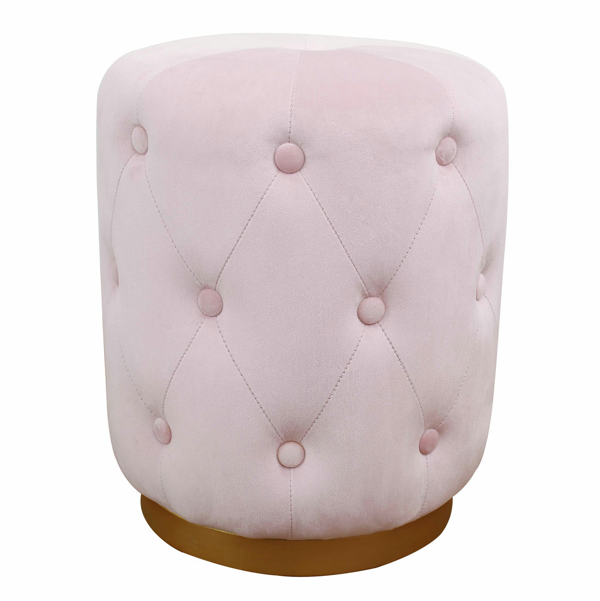 TOV Furniture Skylar Blush Velvet Ottoman