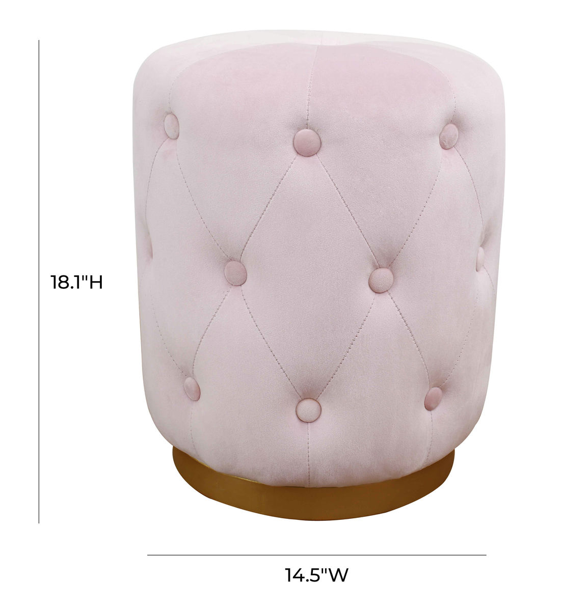 TOV Furniture Skylar Blush Velvet Ottoman