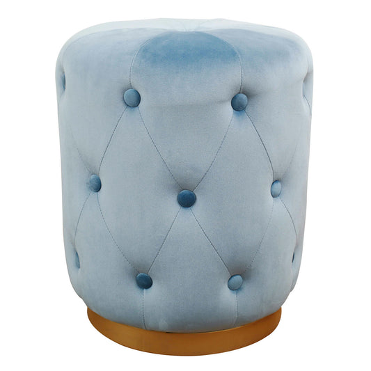 TOV Furniture Skylar Blue Velvet Ottoman