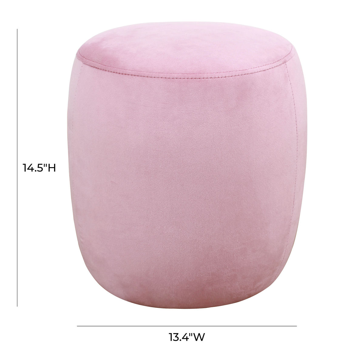 TOV Furniture Willow Blush Velvet Ottoman