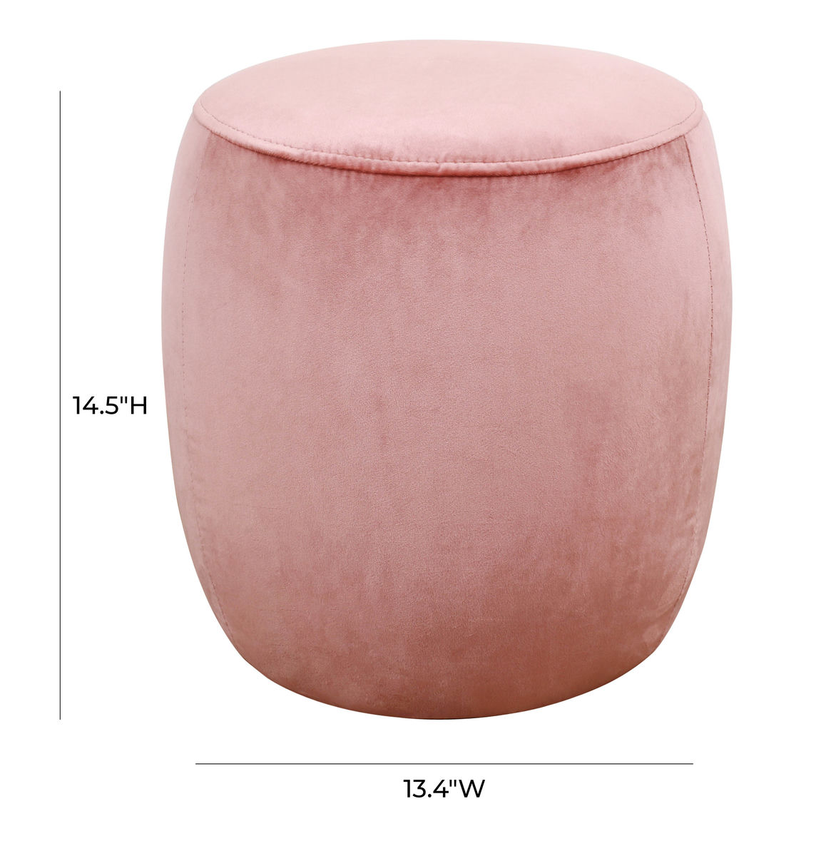 TOV Furniture Willow Salmon Velvet Ottoman