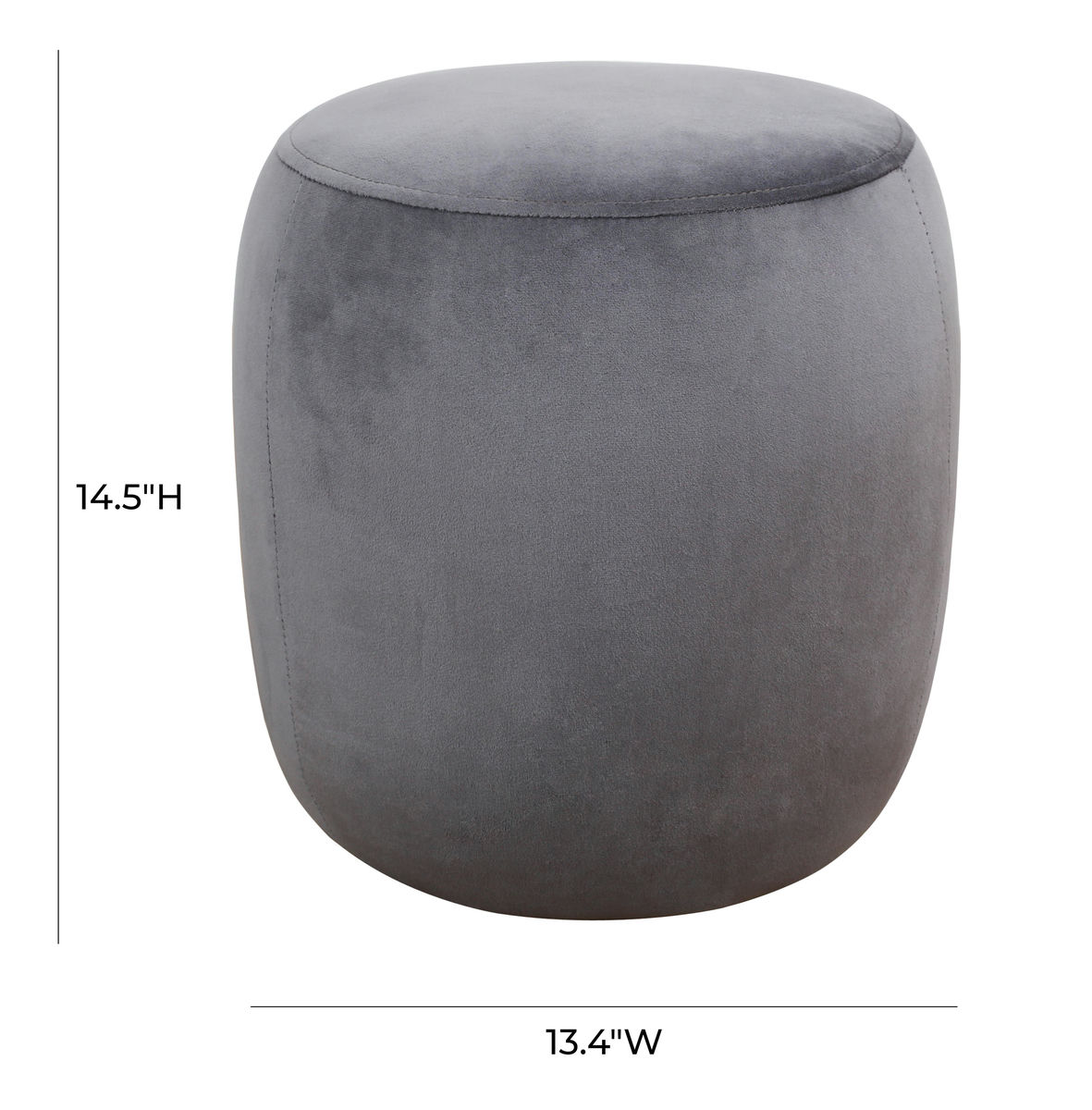 TOV Furniture Willow Grey Velvet Ottoman