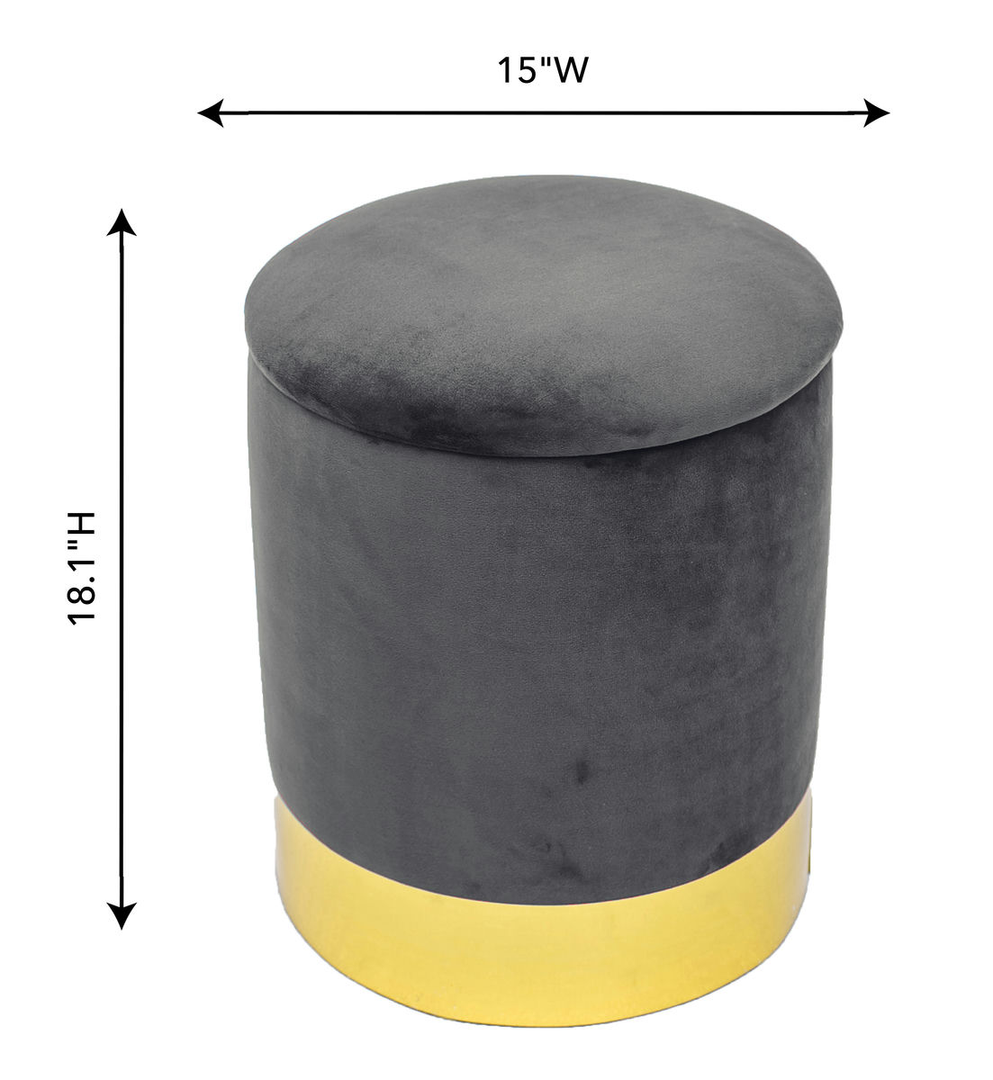 TOV Furniture Pri Grey Storage Ottoman