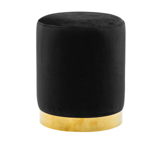 TOV Furniture Pri Black Velvet Ottoman