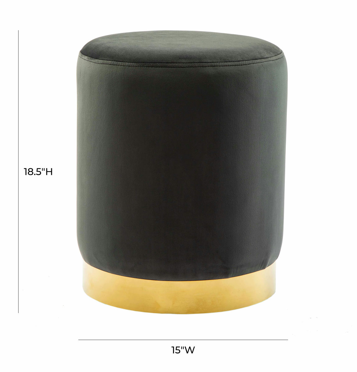 TOV Furniture Pri Grey Velvet Ottoman