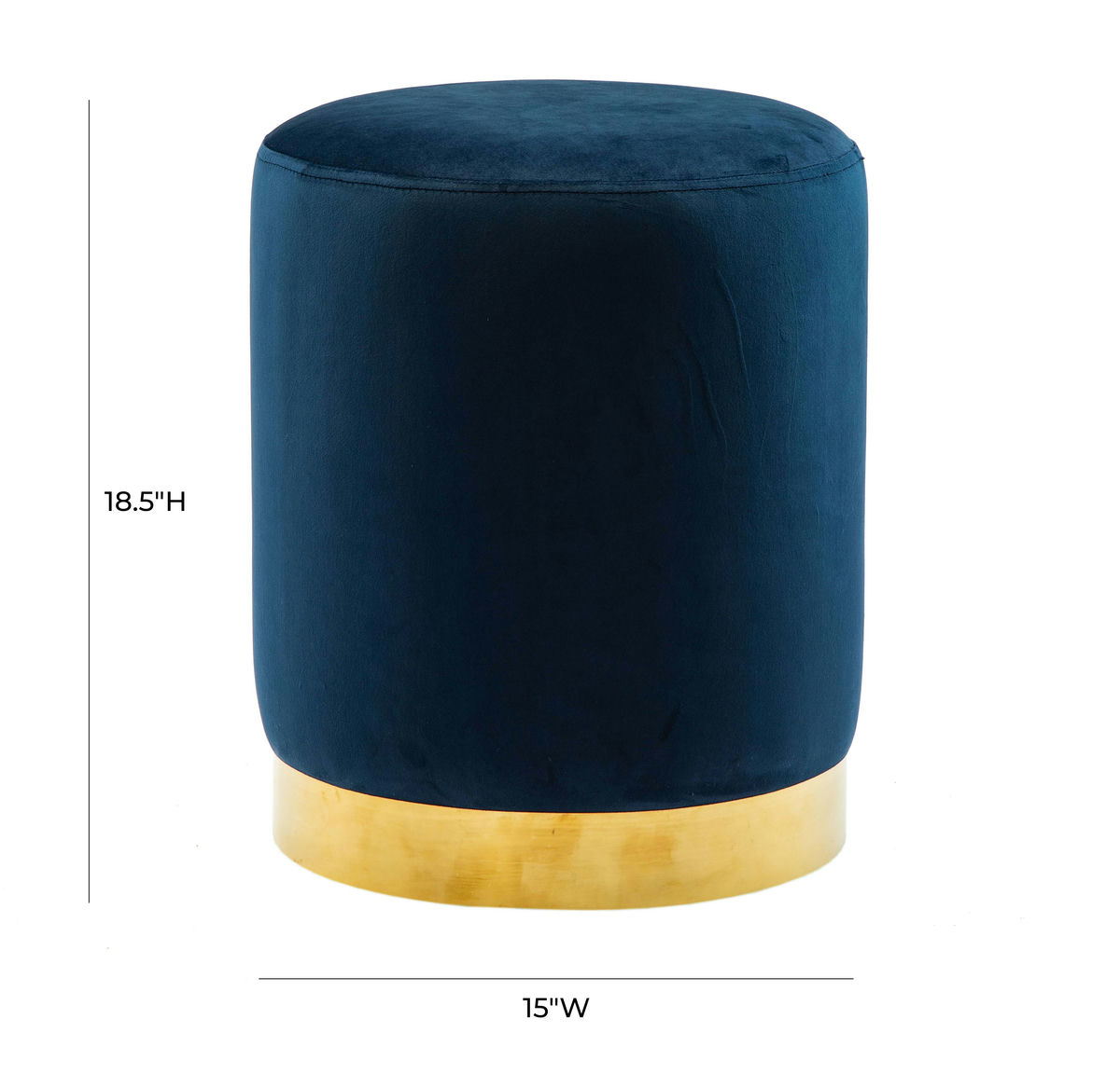 TOV Furniture Pri Navy Velvet Ottoman