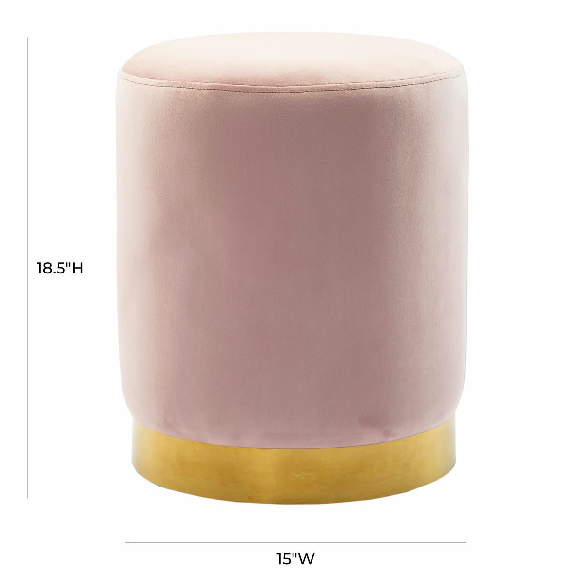 TOV Furniture Pri Blush Velvet Ottoman