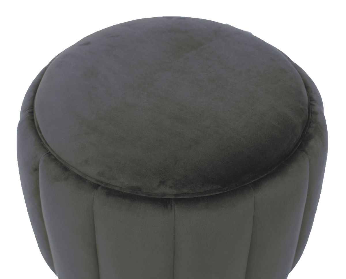 TOV Furniture Ives Grey Velvet Ottoman